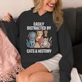 Easily Distracted By Cats & History Teacher Women Men Unisex Hoodie, History Teacher Gifts, funny design