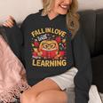 Fall In Love With Learning Pumpkin Thanksgiving Teacher Fall Unisex Hoodie, funny design