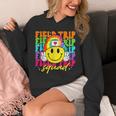 Field Trip Squad Groovy Field Day Smile Face Teacher Tie Dye Unisex Hoodie, Groovy Teacher Gifts, funny design