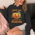 Halloween Teacher Librarian Pumpkin Reading Books Men Women Kids Unisex Hoodie, funny design