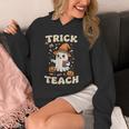 Halloween Teacher Shirts Women School Trick Or Teach Groovy Unisex Hoodie, Groovy Teacher Gifts, funny design
