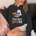Halloween Teacher Women Cute Reading Ghost Read More Books Unisex Hoodie, funny design Halloween Teacher Women Cute Reading Ghost Read More Books Unisex Hoodie, funny design