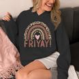 Happy Fri-Yay Friday Lovers Fun Teacher Leopard Rainbow Men Women Girls Kids Unisex Hoodie, funny design