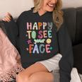 Happy To See Your Face Teacher Retro Back To School Unisex Hoodie, funny design