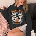 Haunted By 6x7 Math Teacher Halloween Pun Unisex Hoodie, funny design