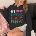 Humor Meme 67 Days Of School Coffee Lover Educator Teacher Unisex Hoodie, funny design