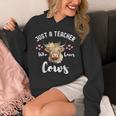 Just A Teacher Who Loves Cows Shirt Cute Highland Cow Unisex Hoodie, funny design