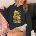 Kawaii Cats Lover Coffee Books Teacher Librarian Cat Unisex Hoodie, funny design Kawaii Cats Lover Coffee Books Teacher Librarian Cat Unisex Hoodie, funny design