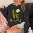 Love Preschool Back To School Yellow Bee Preschool Teacher For Men Women Girls Kids Unisex Hoodie, funny design