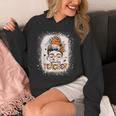 Messy Bun Spooky Teacher Bleached Halloween Teachers Unisex Hoodie, funny design Messy Bun Spooky Teacher Bleached Halloween Teachers Unisex Hoodie, funny design