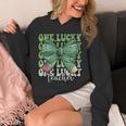 One Lucky Teacher Coquette Bow St Patricks Day Teacher Unisex Hoodie, funny design One Lucky Teacher Coquette Bow St Patricks Day Teacher Unisex Hoodie, funny design