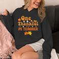One Thankful PE Teacher Thanksgiving Fall Autumn Groovy Unisex Hoodie, Pe Teacher Gifts, Groovy Teacher Gifts, funny design