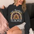 One Thankful Teacher Thanksgiving Rainbow Leopard Fall Unisex Hoodie, funny design One Thankful Teacher Thanksgiving Rainbow Leopard Fall Unisex Hoodie, funny design