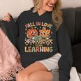 Retro Fall In Love With Learning Autumn Pumpkin Teacher Kids Unisex Hoodie, funny design Retro Fall In Love With Learning Autumn Pumpkin Teacher Kids Unisex Hoodie, funny design