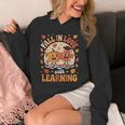 Retro Fall In Love With Learning Pumpkin Leaf Teacher Autumn Unisex Hoodie, funny design