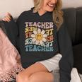 Retro Teacher Daisy Colorful Elementary School Teacher Unisex Hoodie, funny design