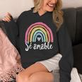 Sé Amable Spanish Bilingual Teacher Be Kind Boho Rainbow Unisex Hoodie, funny design