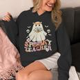 Spooky Teacher Groovy Retro Ghost Teacher Halloween 2023 For Men Women Kids Unisex Hoodie, Groovy Teacher Gifts, funny design Spooky Teacher Groovy Retro Ghost Teacher Halloween 2023 For Men Women Kids Unisex Hoodie, Groovy Teacher Gifts, funny design