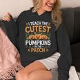 I Teach The Cutest Pumpkins In The Patch Halloween Teacher Unisex Hoodie, funny design