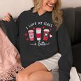 Teachers Valentine Day I Love My Class A Latte Coffee Women Unisex Hoodie, funny design