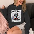 Test Day Stressed Cat Teacher Student Kids Testing Day Unisex Hoodie, funny design