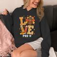 Thanksgiving Love Pre-K Teacher Turkey Autumn Fall For Men Women Girls Kids Unisex Hoodie, funny design