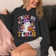 Trick Or Teach Groovy Teacher Ghost Halloween Teacher Unisex Hoodie, Groovy Teacher Gifts, funny design