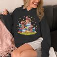Turkey Reading Books Fall Season Thanksgiving Teacher Book Unisex Hoodie, funny design