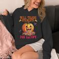 Will Trade Students For Candy Teacher Cute Halloween Pumpkin Unisex Hoodie, funny design Will Trade Students For Candy Teacher Cute Halloween Pumpkin Unisex Hoodie, funny design