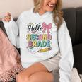 Cute Hello Second Grade Back To School Coquette Teacher Girl Unisex Hoodie, funny design Cute Hello Second Grade Back To School Coquette Teacher Girl Unisex Hoodie, funny design