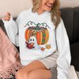 Fall Book Pumpkin Books Ghost Reading Halloween Teacher Unisex Hoodie, funny design