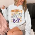 Haunted 67 Ghost Math Teacher Halloween Costume Math Pun Unisex Hoodie, funny design