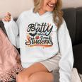 I'm Batty About My Students Watercolor Bat Teacher Halloween Unisex Hoodie, funny design