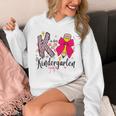 K Is For Kindergarten Teacher Coquette Bow Back To School Unisex Hoodie, funny design K Is For Kindergarten Teacher Coquette Bow Back To School Unisex Hoodie, funny design