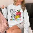 K Is For Kindergarten Teacher Pencil Apple Back To School Unisex Hoodie, funny design K Is For Kindergarten Teacher Pencil Apple Back To School Unisex Hoodie, funny design