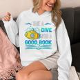 Librarian Teacher Dive Into A Good Book Reading Premium Tri-Blend Unisex Hoodie, funny design