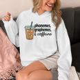 Phonemes Graphemes And Caffeine Coffee Teacher Appreciation Unisex Hoodie, funny design