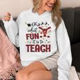 Teachers Oh What Fun It Is To Teach Cute Red Plaid Reindeer Unisex Hoodie, funny design