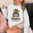 Thanksgiving Shirt Teacher Women Messy Bun Thankful Teacher Unisex Hoodie, funny design Thanksgiving Shirt Teacher Women Messy Bun Thankful Teacher Unisex Hoodie, funny design