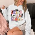 Trick Or Teach Retro Groovy Halloween Teacher Unisex Hoodie, Groovy Teacher Gifts, funny design