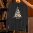 All Booked For Christmas Xmas Tree Teacher Holiday Pajamas Unisex Hoodie, gift for family, gift for coworker