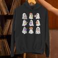 Cute Ghost Reading Books Teacher Halloween Reading Men Women Kids Unisex Hoodie, gift for family, gift for coworker