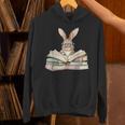 Cute Reading Bunny Glasses Books Bookworm Reader Teacher Unisex Hoodie, gift for family, gift for coworker