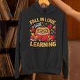 Fall In Love With Learning Pumpkin Thanksgiving Teacher Fall Unisex Hoodie, gift for family, gift for coworker