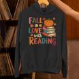 Fall In Love With Reading Autumn Thanksgiving Shirt Teacher Unisex Hoodie, gift for family, gift for coworker Fall In Love With Reading Autumn Thanksgiving Shirt Teacher Unisex Hoodie, gift for family, gift for coworker