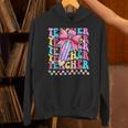 Groovy Teacher Cute Coquette Bow Flower Retro Back To School Unisex Hoodie, Groovy Teacher Hoodies, gift for family, gift for coworker Groovy Teacher Cute Coquette Bow Flower Retro Back To School Unisex Hoodie, Groovy Teacher Hoodies, gift for family, gift for coworker