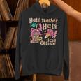 Half Teacher Half Iced Coffee Back To School Unisex Hoodie, gift for family, gift for coworker Half Teacher Half Iced Coffee Back To School Unisex Hoodie, gift for family, gift for coworker
