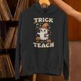 Halloween Teacher Shirts Women School Trick Or Teach Groovy Unisex Hoodie, Groovy Teacher Hoodies, gift for family, gift for coworker