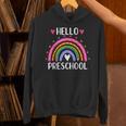 Hello Preschool Teacher Student Girls Rainbow Back To School Unisex Hoodie, gift for family, gift for coworker