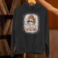 Messy Bun Spooky Teacher Bleached Halloween Teachers Unisex Hoodie, gift for family, gift for coworker Messy Bun Spooky Teacher Bleached Halloween Teachers Unisex Hoodie, gift for family, gift for coworker